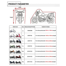 Load image into Gallery viewer, 190T Motorcycle Rain Covers Dustproof Rain UV Resistant Dust Prevention Covers, M, L, XL, XXL, XXXL, XXXXL