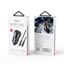Load image into Gallery viewer, Car Charger QC3.0+PD30W Type-C/USB-C+USB Dual Port Quick Charge, Yesido Y54 With 8 Pin To Type-C/USB-C Line, Yesido Y55 With Double Type-C/USB-C Port Line