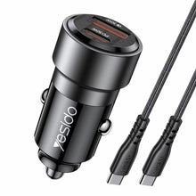 Load image into Gallery viewer, Car Charger QC3.0+PD30W Type-C/USB-C+USB Dual Port Quick Charge, Yesido Y54 With 8 Pin To Type-C/USB-C Line, Yesido Y55 With Double Type-C/USB-C Port Line