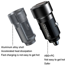 Load image into Gallery viewer, Car Charger QC3.0+PD30W Type-C/USB-C+USB Dual Port Quick Charge, Yesido Y54 With 8 Pin To Type-C/USB-C Line, Yesido Y55 With Double Type-C/USB-C Port Line