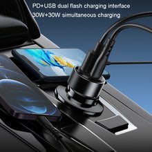 Load image into Gallery viewer, Car Charger QC3.0+PD30W Type-C/USB-C+USB Dual Port Quick Charge, Yesido Y54 With 8 Pin To Type-C/USB-C Line, Yesido Y55 With Double Type-C/USB-C Port Line