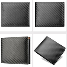 Load image into Gallery viewer, Men Wallet Carbon Fiber Horizontal Business Wallet Card Holder, k3260 Grey, k3260 Coffee