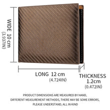 Load image into Gallery viewer, Men Wallet Carbon Fiber Horizontal Business Wallet Card Holder, k3260 Grey, k3260 Coffee