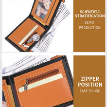 Load image into Gallery viewer, Men Wallet Carbon Fiber Horizontal Business Wallet Card Holder, k3260 Grey, k3260 Coffee