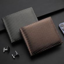 Load image into Gallery viewer, Men Wallet Carbon Fiber Horizontal Business Wallet Card Holder, k3260 Grey, k3260 Coffee