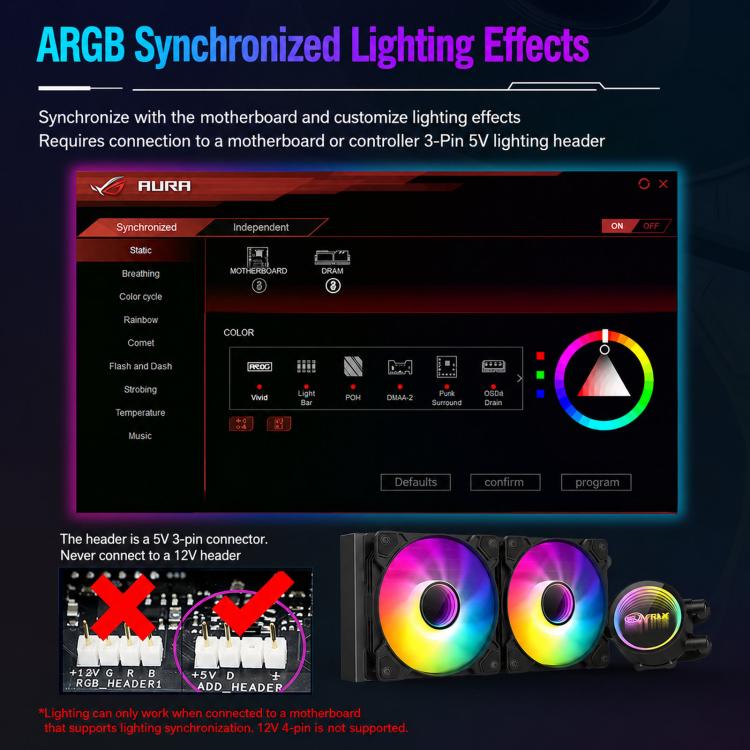 Sumtax Water Cooler Cpu Fan RGB Fan Liquid Heatsink Integrated Radiator, 120mm Colorful, 120mm RGB, 240mm, 360mm