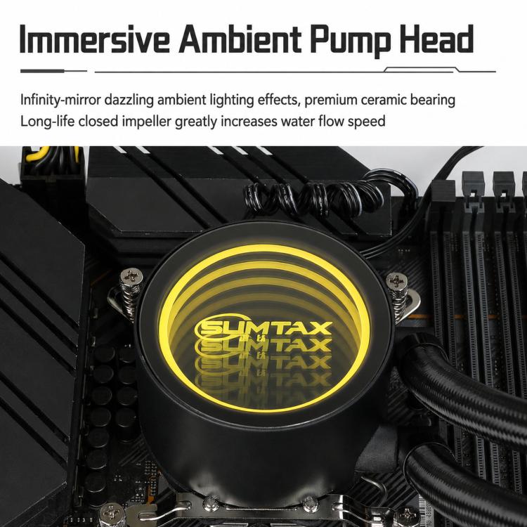 Sumtax Water Cooler Cpu Fan RGB Fan Liquid Heatsink Integrated Radiator, 120mm Colorful, 120mm RGB, 240mm, 360mm