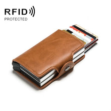 Load image into Gallery viewer, Automatic Pop-up Card Holder Metal Card Box RFID Credit Card Bank Card Box Wallet, GS-AL003 Red, GS-AL003 Blue, GS-AL003  Black, GS-AL003 Coffee, GS-AL003 Brown