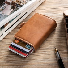 Load image into Gallery viewer, Automatic Pop-up Card Holder Metal Card Box RFID Credit Card Bank Card Box Wallet, GS-AL003 Red, GS-AL003 Blue, GS-AL003  Black, GS-AL003 Coffee, GS-AL003 Brown
