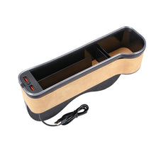 Load image into Gallery viewer, Car Central Control Seat Gap Storage Box with Dual USB Ambient Lights, Suede Wine Red Principal Driver, Suede Wine Red Co-pilot, Suede Coffee Principal Driver, Suede Coffee Co-pilot, Suede Black Principal Driver, Suede Black Co-pilot                   ...