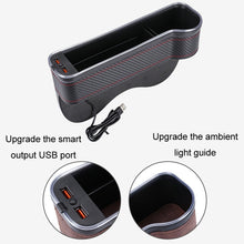 Load image into Gallery viewer, Car Central Control Seat Gap Storage Box with Dual USB Ambient Lights, Suede Wine Red Principal Driver, Suede Wine Red Co-pilot, Suede Coffee Principal Driver, Suede Coffee Co-pilot, Suede Black Principal Driver, Suede Black Co-pilot                   ...