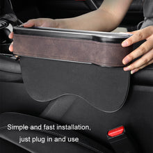 Load image into Gallery viewer, Car Central Control Seat Gap Storage Box with Dual USB Ambient Lights, Suede Wine Red Principal Driver, Suede Wine Red Co-pilot, Suede Coffee Principal Driver, Suede Coffee Co-pilot, Suede Black Principal Driver, Suede Black Co-pilot                   ...