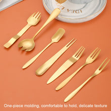 Load image into Gallery viewer, Stainless Steel Cake Moon Cake Knife Fork Dessert Cake Baking Tools, 14pcs/set Gold