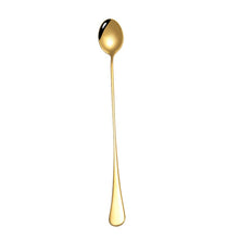 Load image into Gallery viewer, 304 Stainless Steel Long Handle Thickened Pointed Spoon Coffee Ice Drink Mixing Spoon, Stainless Steel Color, Titanium Gold, Rose Gold, Colorful, Titanium Black