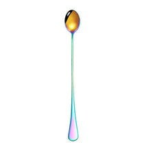 Load image into Gallery viewer, 304 Stainless Steel Long Handle Thickened Pointed Spoon Coffee Ice Drink Mixing Spoon, Stainless Steel Color, Titanium Gold, Rose Gold, Colorful, Titanium Black