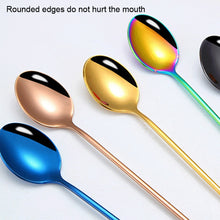 Load image into Gallery viewer, 304 Stainless Steel Long Handle Thickened Pointed Spoon Coffee Ice Drink Mixing Spoon, Stainless Steel Color, Titanium Gold, Rose Gold, Colorful, Titanium Black