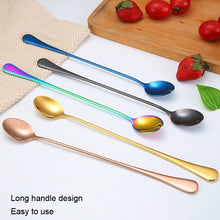 Load image into Gallery viewer, 304 Stainless Steel Long Handle Thickened Pointed Spoon Coffee Ice Drink Mixing Spoon, Stainless Steel Color, Titanium Gold, Rose Gold, Colorful, Titanium Black