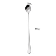 Load image into Gallery viewer, 304 Stainless Steel Long Handle Thickened Round Spoon Coffee Ice Drink Mixing Spoon, Stainless Steel Color, Titanium Gold, Rose Gold, Titanium Black