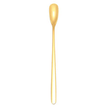 Load image into Gallery viewer, 15cm 304 Stainless Steel Spoon Coffee Square Head Spoon Long Handle Mixing Spoon, Stainless Steel Color, Titanium Gold, Rose Gold, Titanium Black, Blue, Purple