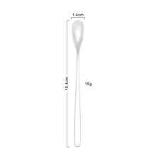 Load image into Gallery viewer, 15cm 304 Stainless Steel Spoon Coffee Square Head Spoon Long Handle Mixing Spoon, Stainless Steel Color, Titanium Gold, Rose Gold, Titanium Black, Blue, Purple