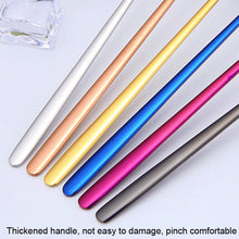 Load image into Gallery viewer, 15cm 304 Stainless Steel Spoon Coffee Square Head Spoon Long Handle Mixing Spoon, Stainless Steel Color, Titanium Gold, Rose Gold, Titanium Black, Blue, Purple