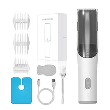 Load image into Gallery viewer, Electric Waterproof Hairdresser Children Low Noise Rechargeable Push Clipper, Digital Version White, Suction Upgrade Version White