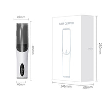 Load image into Gallery viewer, Electric Waterproof Hairdresser Children Low Noise Rechargeable Push Clipper, Digital Version White, Suction Upgrade Version White