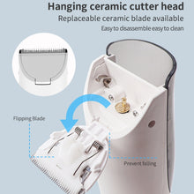 Load image into Gallery viewer, Electric Waterproof Hairdresser Children Low Noise Rechargeable Push Clipper, Digital Version White, Suction Upgrade Version White