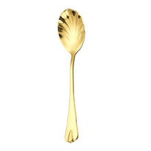 Load image into Gallery viewer, Stainless Steel Water Droplet Shell Spoon Ice Cream Spoon Coffee Mixing Spoon, Stainless Steel Color, Gold, Rose Gold, Colorful, Blue, Black