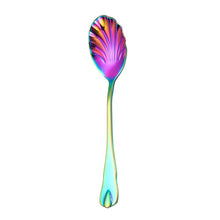 Load image into Gallery viewer, Stainless Steel Water Droplet Shell Spoon Ice Cream Spoon Coffee Mixing Spoon, Stainless Steel Color, Gold, Rose Gold, Colorful, Blue, Black