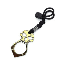 Load image into Gallery viewer, Rose Thorn Single Finger Buckle Self-defense Broken Window Keychain, Skull(Gold), Skull(Silver), Skull(Black)