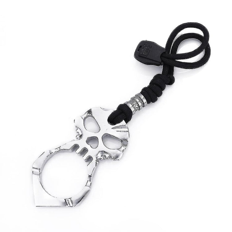 Rose Thorn Single Finger Buckle Self-defense Broken Window Keychain, Skull(Gold), Skull(Silver), Skull(Black)