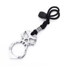 Load image into Gallery viewer, Rose Thorn Single Finger Buckle Self-defense Broken Window Keychain, Skull(Gold), Skull(Silver), Skull(Black)