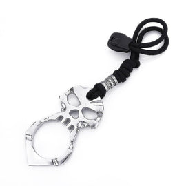 Rose Thorn Single Finger Buckle Self-defense Broken Window Keychain, Skull(Gold), Skull(Silver), Skull(Black)