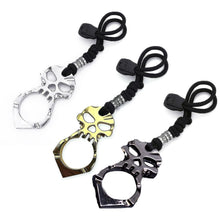 Load image into Gallery viewer, Rose Thorn Single Finger Buckle Self-defense Broken Window Keychain, Skull(Gold), Skull(Silver), Skull(Black)