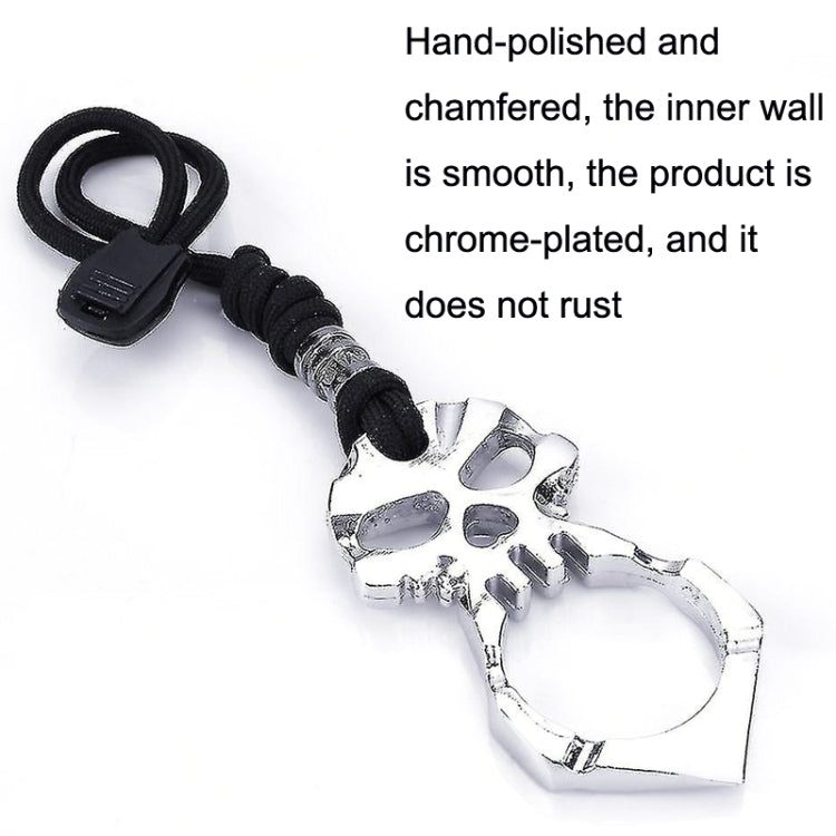 Rose Thorn Single Finger Buckle Self-defense Broken Window Keychain, Skull(Gold), Skull(Silver), Skull(Black)