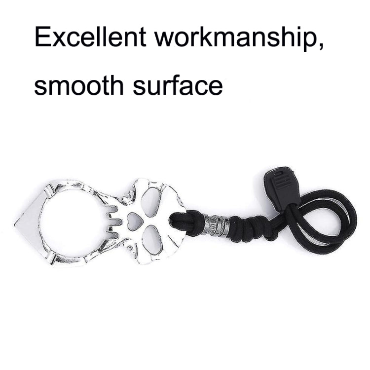 Rose Thorn Single Finger Buckle Self-defense Broken Window Keychain, Skull(Gold), Skull(Silver), Skull(Black)