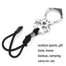 Load image into Gallery viewer, Rose Thorn Single Finger Buckle Self-defense Broken Window Keychain, Skull(Gold), Skull(Silver), Skull(Black)