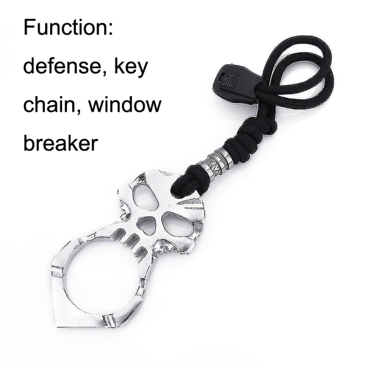 Rose Thorn Single Finger Buckle Self-defense Broken Window Keychain, Skull(Gold), Skull(Silver), Skull(Black)