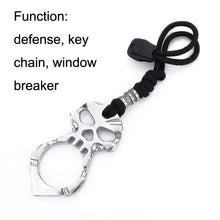 Load image into Gallery viewer, Rose Thorn Single Finger Buckle Self-defense Broken Window Keychain, Skull(Gold), Skull(Silver), Skull(Black)