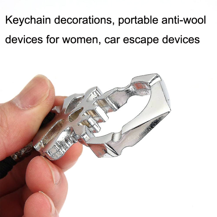 Rose Thorn Single Finger Buckle Self-defense Broken Window Keychain, Skull(Gold), Skull(Silver), Skull(Black)