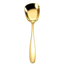 Load image into Gallery viewer, Small 304 Stainless Steel Spoon Glossy Thickened Flat Head Flat Bottom Serving Spoon, Stainless Steel Color, Titanium Gold, Rose Gold, Colorful, Black, Blue