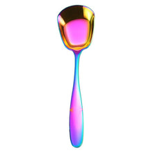Load image into Gallery viewer, Small 304 Stainless Steel Spoon Glossy Thickened Flat Head Flat Bottom Serving Spoon, Stainless Steel Color, Titanium Gold, Rose Gold, Colorful, Black, Blue