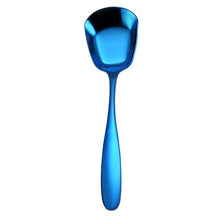 Load image into Gallery viewer, Small 304 Stainless Steel Spoon Glossy Thickened Flat Head Flat Bottom Serving Spoon, Stainless Steel Color, Titanium Gold, Rose Gold, Colorful, Black, Blue