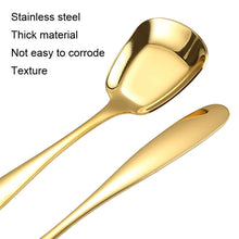 Load image into Gallery viewer, Small 304 Stainless Steel Spoon Glossy Thickened Flat Head Flat Bottom Serving Spoon, Stainless Steel Color, Titanium Gold, Rose Gold, Colorful, Black, Blue