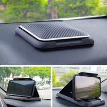 Load image into Gallery viewer, Car Mobile Phone Holder Carbon Fiber Pattern Silicone Dashboard Holder