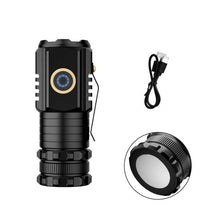 Load image into Gallery viewer, 3 LED Mini Flashlight Rechargeable Waterproof 2000LM Super Bright Torch, Tail No Magnet, Tail Magnet