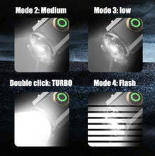 Load image into Gallery viewer, 3 LED Mini Flashlight Rechargeable Waterproof 2000LM Super Bright Torch, Tail No Magnet, Tail Magnet