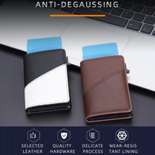 Load image into Gallery viewer, Baellerry RFID Anti-theft Aluminum Box Leather Wallet Side Push Contrasting Antimagnetic Card Holder