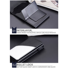 Load image into Gallery viewer, Baellerry RFID Anti-theft Aluminum Box Leather Wallet Side Push Contrasting Antimagnetic Card Holder